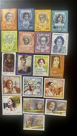 19 Selos Comemorativos do Brasil - Mulheres - Mint - ref.1011