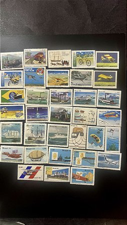 34 Selos Comemorativos do Brasil - Temáticos - Transportes - Mint - ref.1013