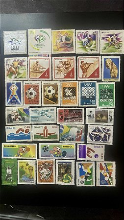 33 Selos Comemorativos do Brasil - Temáticos - Esportes - Mint - ref.1014