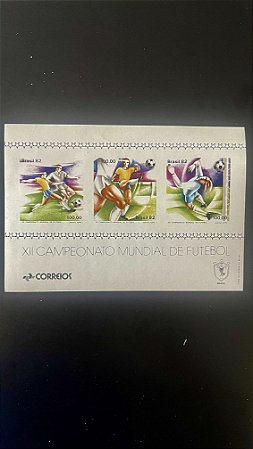 Bloco de Selos do Brasil - XII Campeonato Mundial de Futebol - 1982 - Mint - ref.1017