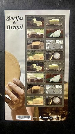 Folha Completa de 16 Selos do Brasil - Queijos do Brasil - Mint - ref.1047