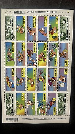 Folha Completa de Selos do Brasil - Esportes Olimpicos - Turma da Monica - 2000 - Mint - ref.1050