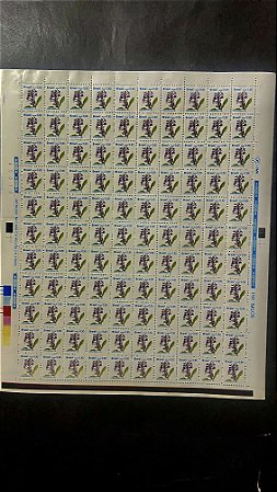 Folha Completa de 110 Selos Regulares do Brasil - CR$.2.000,00 - Flores - Mint - ref.1055 - folha irá dobrada