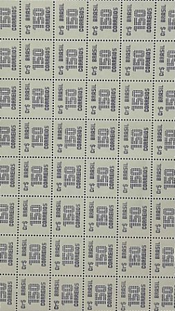 Folha Completa de 110 Selos Regulares do Brasil - CR$.150,00 - Mint - ref.1061 - folha irá dobrada