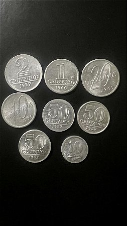08 Moedas do Brasil de Aluminio- - Mbc - ref.1114