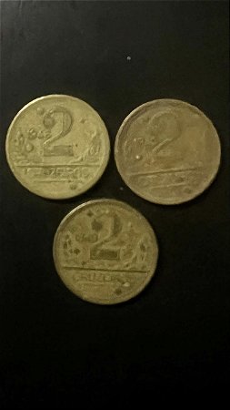 03 Moedas de Aluminio Bronze do Brasill - 1945 - 1946 - 1949 - Mbc - ref.1117