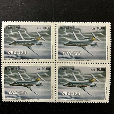 Quadra de Selos Comemorativos do Brasil - Industria Aeronautica Brasileira - 1990- Mint -ref.972