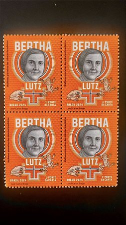 Quadra de Selos do Brasil - Mulheres Pioneiras - Bertha Lutz - 2024 - Mint - ref.2016