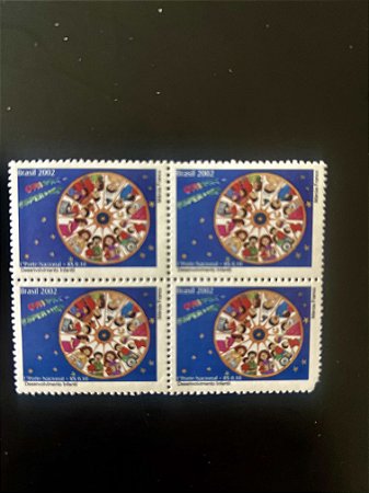 Quadra de Selos do Brasil - Desenvolvimento Infantil - 2002 - Mint - ref.2025