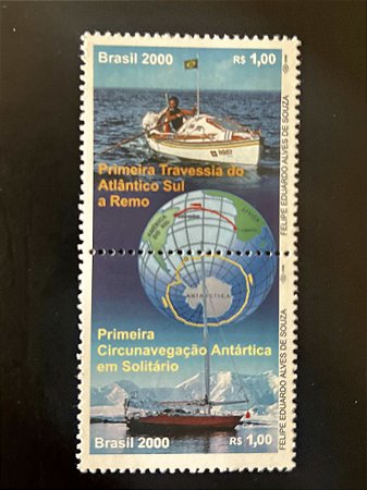 Serie de Selos do Brasil - Travessia do Atlantico Sul a Remo - 2000 - Mint - ref.2030