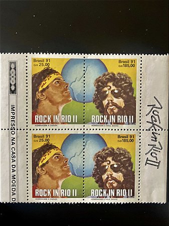 Série de Selos do Brasil - Rock in Rio II - 1991 - Mint - ref.2037