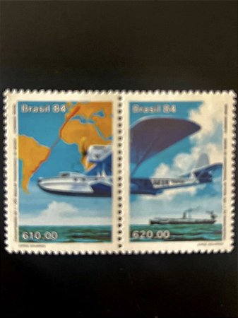 Série de Selos do Brasil - 1o.Voo Regular Transoceanico - 1984 - Mint - ref.2038