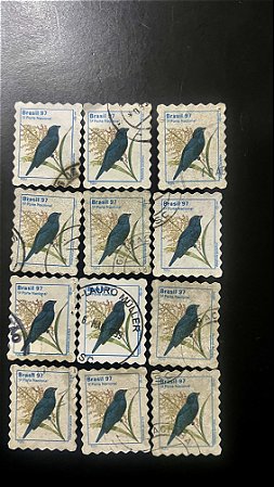 12 Selos Regulares - Tiziu - 1997 - Circulados - ref.2046