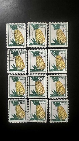 12 Selos Regulares - Abacaxi - 1997 - Circulados  - ref.2052