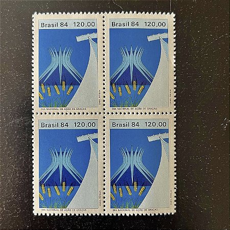 Quadra de Selos Comemorativos do Brasil -Dia Nacional de Ação de Graças - 1984 - Mint - ref.2056