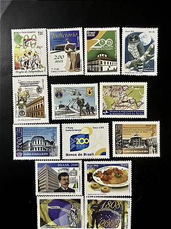 14 Selos Comemorativos do Brasil - Ano 2008 - Mint - ref.2063