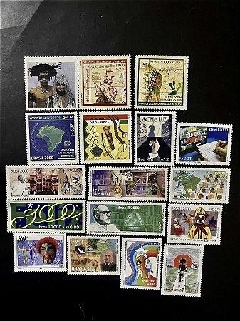 16 Selos Comemorativos do Brasil - Ano 2000 - Mint - ref.2068