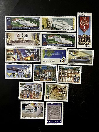 14 Selos Comemorativos do Brasil - Ano 1999 - Mint - ref.2069
