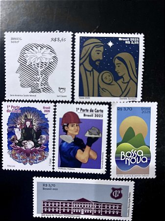 06 Selos Comemorativos do Brasil - Ano 2025 - Mint - ref.2076