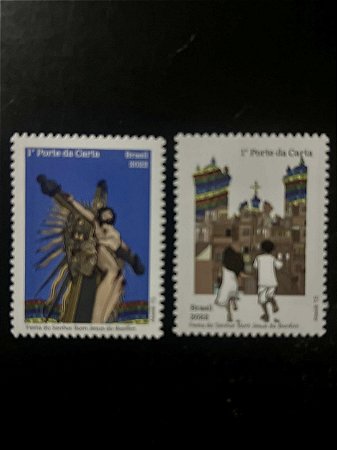 02 Selos Comemorativos do Brasil - Festa do Senhor Bom Jesus do Bomfim - 2022 - Mint - ref.2078