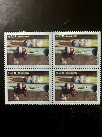 Quadra de Selos Comemorativos do Brasil - As Vilas e as Populações Caiçaras - 2022 - Mint - ref.2085