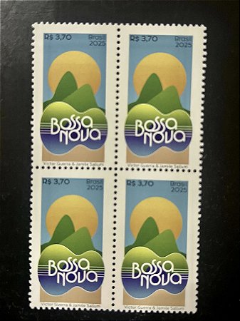 Quadra de Selos Comemorativos do Brasil - Bossa Nova - 2025 - Mint - ref.2089