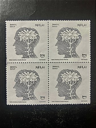 Quadra de Selos Comemorativos do Brasil - Série América - Saúde Mental - 2025 - Mint - ref.2095