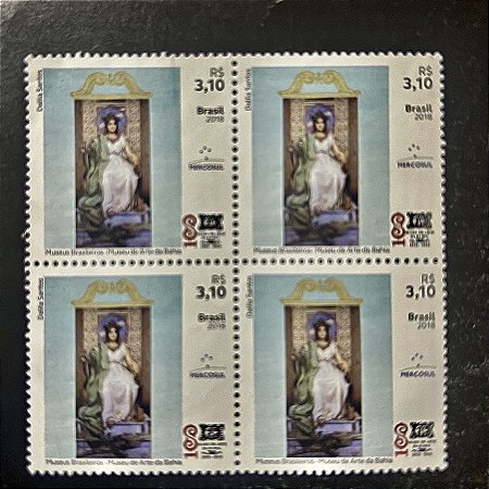 Quadra de Selos Comemorativos do Brasil - Museu de Arte da Bahia em Salvador - 2018 - Mint - ref.2102