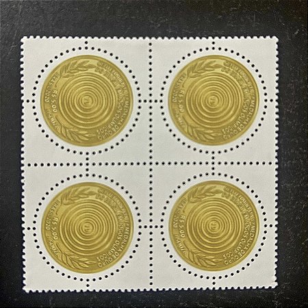 Quadra de Selos Comemorativos do Brasil - Centenario da 1a.Medalha de Ouro em Jogos Olimpicos - 2020- Mint - ref.2103