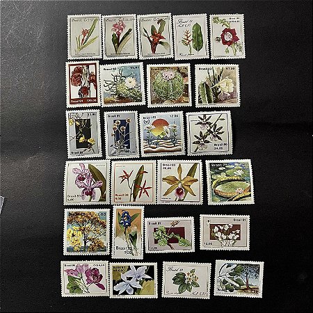 25 Selos Comemorativos do Brasil - Temáticos - Flora - Mint - ref.2112