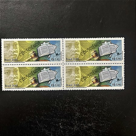 Quadra de Selos Comemorativos do Brasil - Dia Nacional da Consciencia Negra - 2001 - Mint - ref.2127