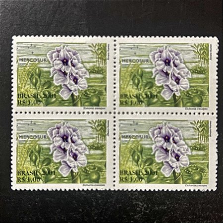 Quadra de Selos Comemorativos do Brasil - Flora do Mercosul - Aguape- 2001 - Mint - ref.2133