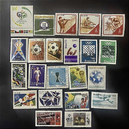 22 Selos Comemorativos do Brasil - Temáticos - Esportes - Mint - ref.2136