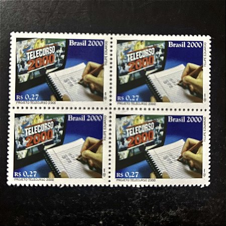 Quadra de Selos Comemorativos do Brasil -Projeto Telecurso 2000 - 2000 - Mint - ref.2147