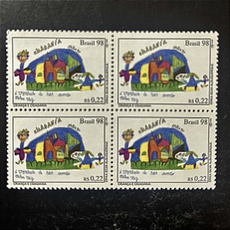 Quadra de Selos Comemorativos do Brasil - Criança e Cidadania - 1998 - Mint - ref.2151