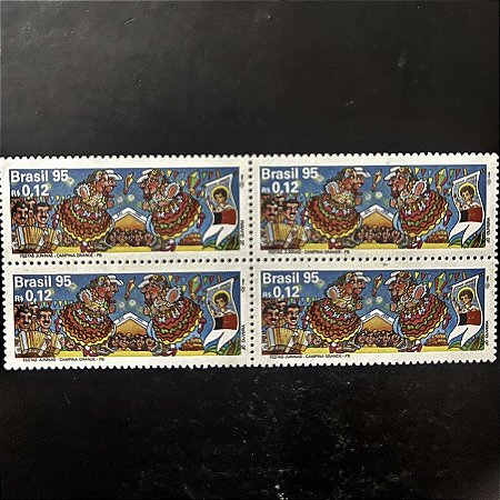 Quadra de Selos Comemorativos do Brasil - Festas Juninas - 1995 - Mint - ref.2152