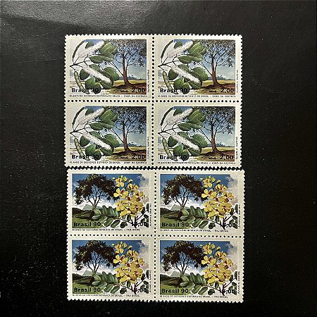 Quadra de Selos Comemorativos do Brasil - 40 Anos da Sociedade Botanica do Brasil - 1990- Mint - ref.2158