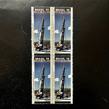 Quadra de Selos Comemorativos do Brasil - 25 Anos do 1o.Lançamento do Foguete Espacial - 1990- Mint - ref.2161