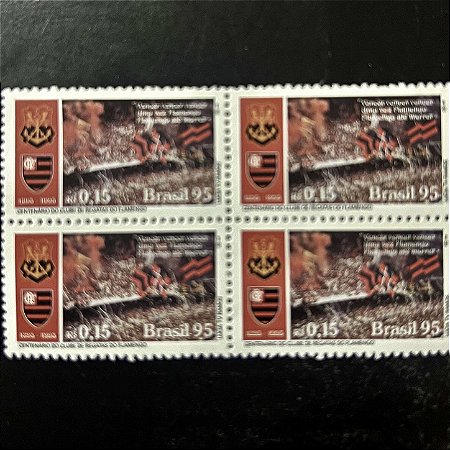 Quadra de Selos Comemorativos do Brasil - Clubes de Futebol - Centenário do Flamengo - 1995 - Mint - ref.2169