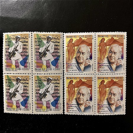 Quadras de Selos Comemorativos do Brasil -Compositores Brasileiros - 1993 - Mint - ref.2226