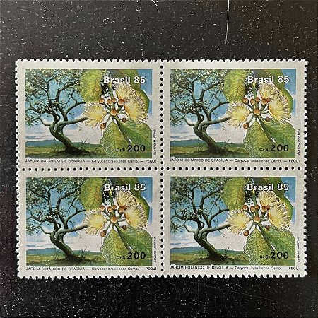 Quadra de Selos Comemorativos do Brasil - Inauguração do Jardim Botanico de Brasilia - 1985 - Mint - ref.2237