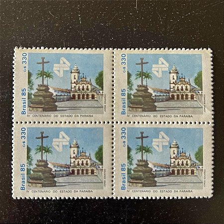Quadra de Selos Comemorativos do Brasil - IV Centenário do Estado da Paraiba - 1985 - Mint - ref.2240