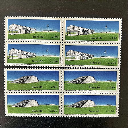 02 Quadras de Selos Comemorativos do Brasil - 25 Anos de Brasilia - Mint - ref.2245