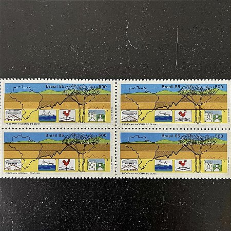 Quadra de Selos Comemorativos do Brasil - Programa Nacional do Clima - Mint - ref.2248