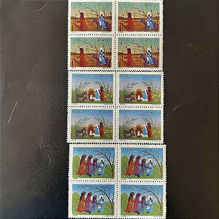 03 Quadras de Selos Comemorativos do Brasil -  Natal 85 - 1985 - Mint - ref.2251