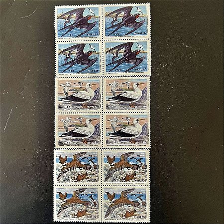 03 Quadras de Selos Comemorativos do Brasil -  Preservação da Fauna Brasileira - Parque Abrolhos - 1985 - Mint - ref.2252