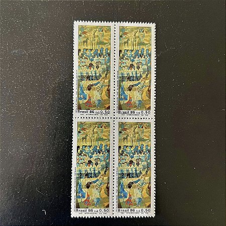 Quadra de Selos Comemorativos do Brasil - Ano Internacional da Paz - 1986 - Mint - ref.2265
