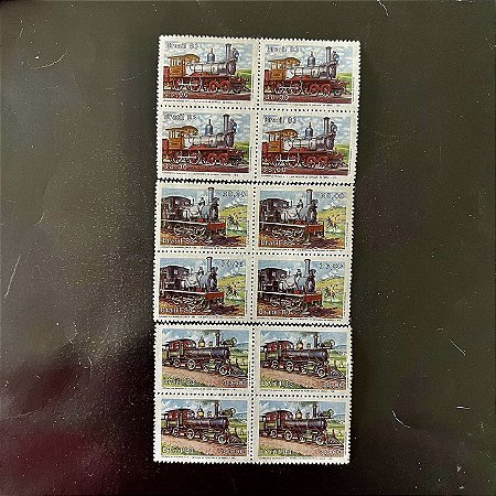 Quadra de Selos Comemorativos do Brasil - Preservação do Patrimonio Ferroviário - 1983 - Mint - ref.2349