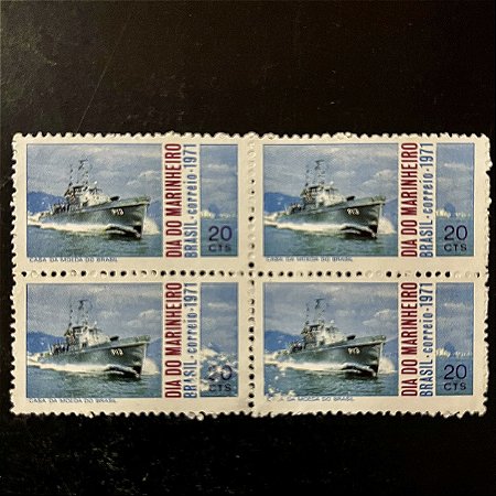 Quadra de Selos Comemorativos do Brasil - Dia do Marinheiro - 1971 - Novo - ref.2373