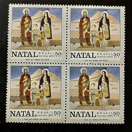 Quadra de Selos Comemorativos do Brasil - Natal 1970 - 1970 - Novo - ref.2374